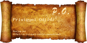 Privigyei Odiló névjegykártya